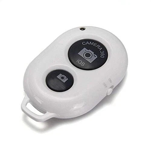 Wireless Bluetooth Remote Shutter for iPhone, Samsung & Android – White Selfie Control
