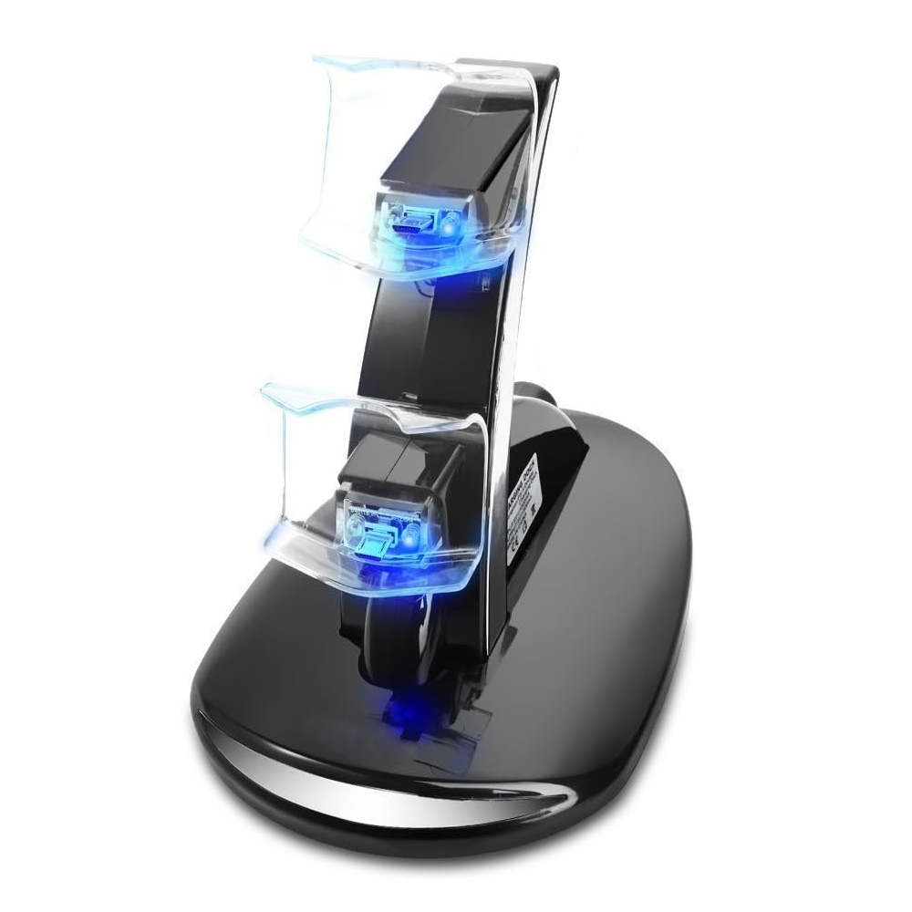 PS4 Controller Charger with LED Indicator for Playstation 4, PS4 Pro, PS4 Slim Controllers - Dual USB Docking Station