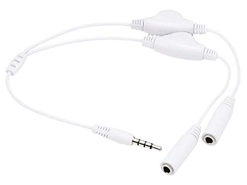 Headphone Splitter Cable 3.5mm Jack - 2 Way Audio Lead For iPhone, iPod, iPad and PSP - Color : Black
