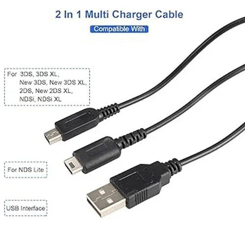 USB Charging Plug Cable Nintendo DS Lite NDSL DSL For 3DS DS Lite DSi Dsi LL XL