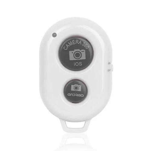 Wireless Bluetooth Remote Shutter for iPhone, Samsung & Android – White Selfie Control