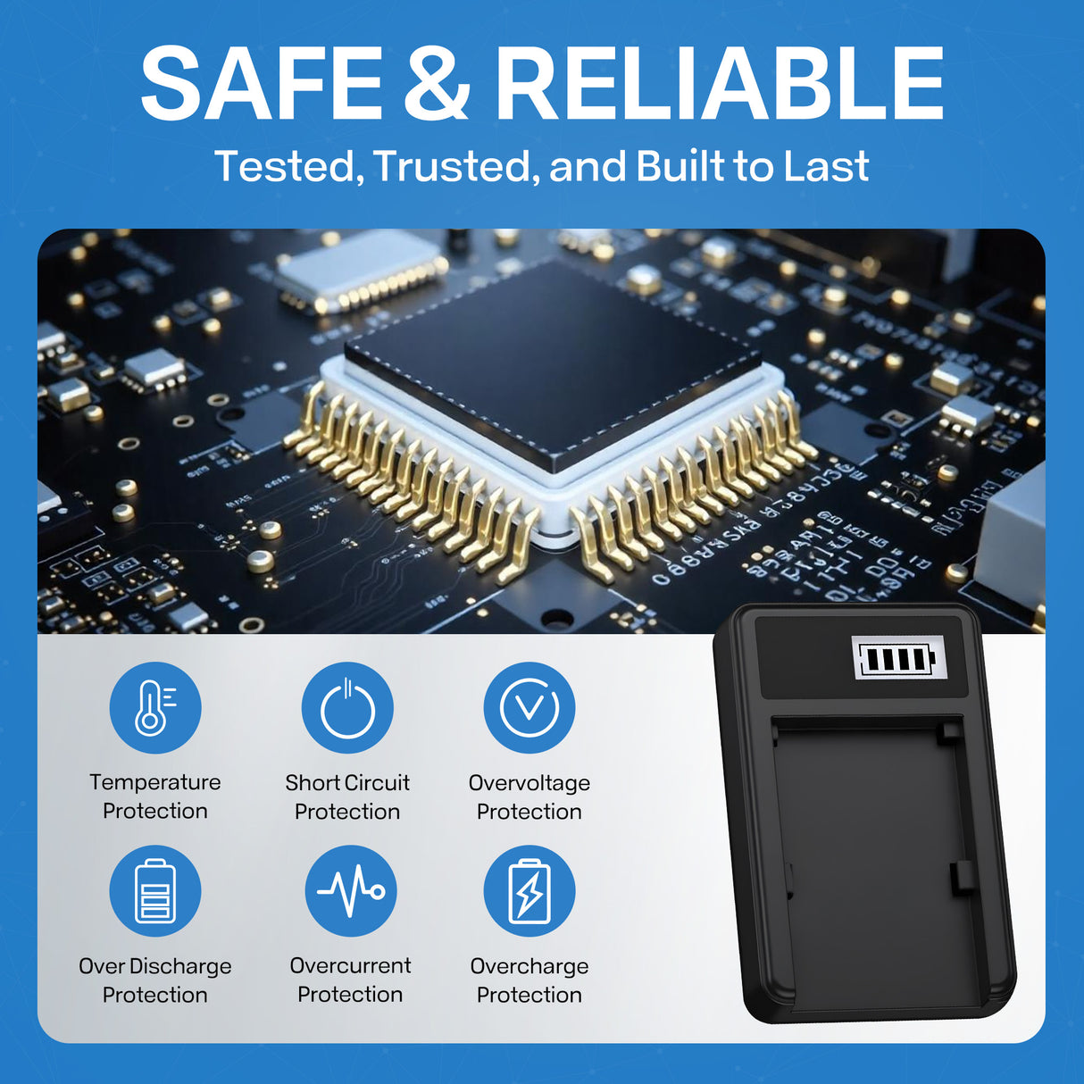 USB Battery Charger For Sony DCR-TRV250, DCR-TRV250E Handycam Camcorder