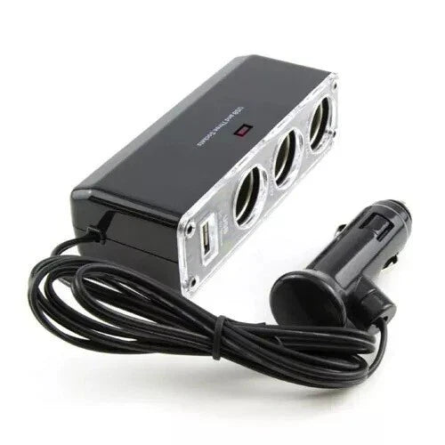 3 Way Car Cigarette Lighter Socket Charger Adapter for Phone, Sat Nav & Cameras