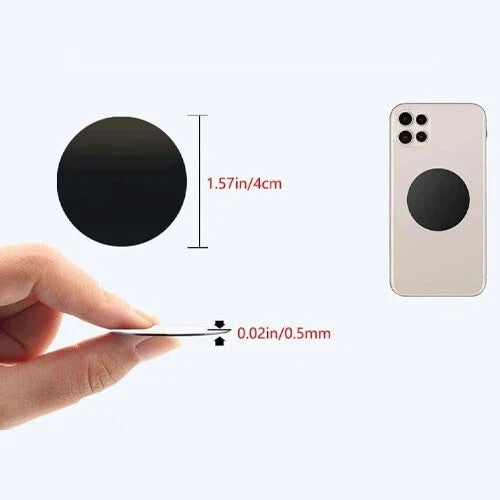 2X Metal Plates for Magnetic Car Mount – Adhesive Dashboard Discs for Mobile Holders