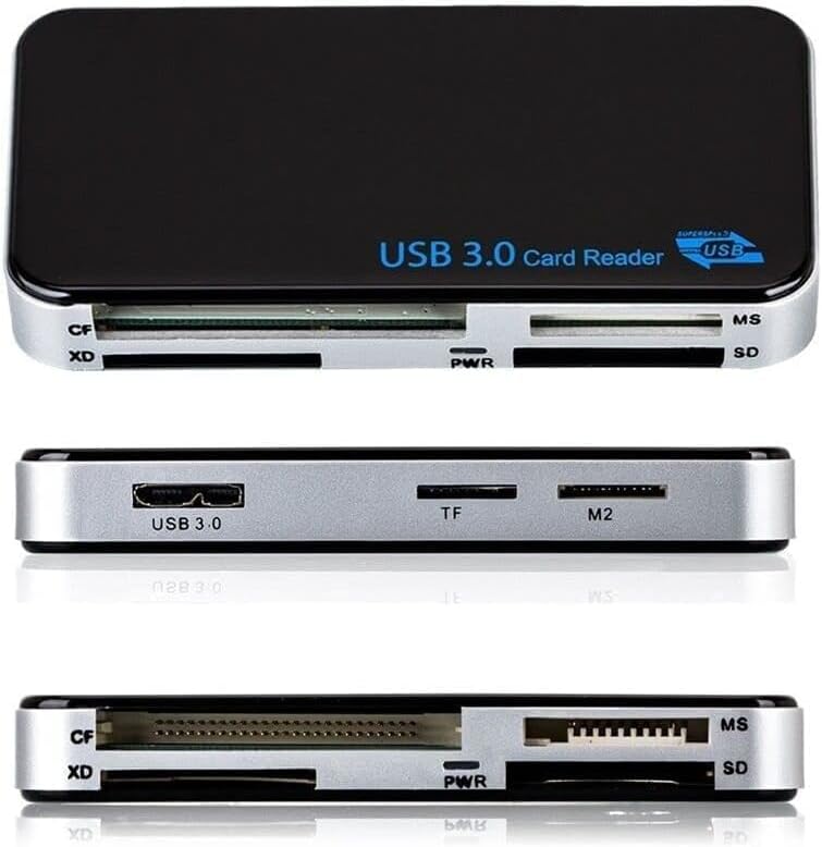 7-in-1 USB SD Card Reader – USB 3.0 to SD, Micro SD, CF, XD, M2, Memory Stick Pro Duo – Compatible with Sony, Canon, Nikon, GoPro & More