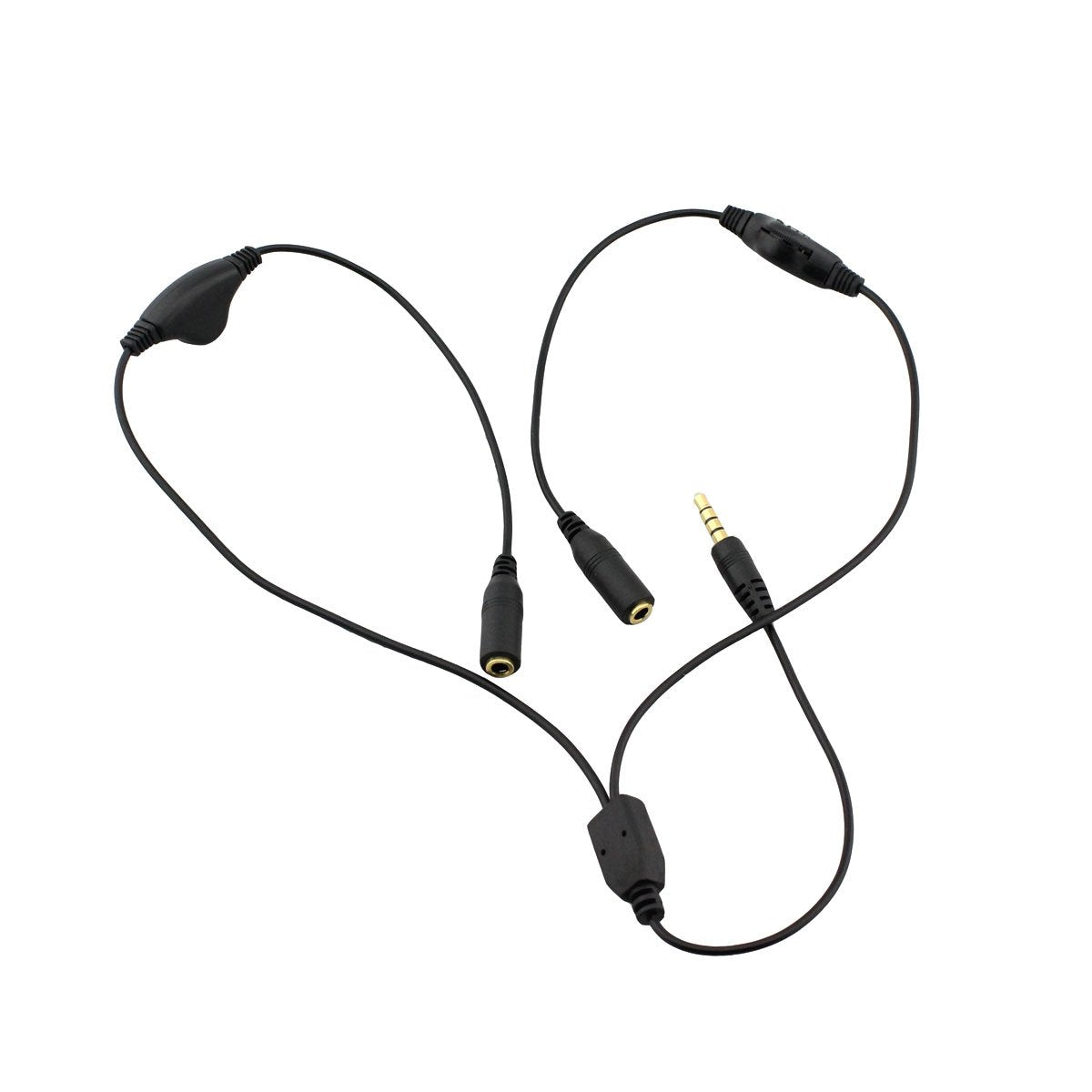 Headphone Splitter Cable 3.5mm Jack - 2 Way Audio Lead For iPhone, iPod, iPad and PSP - Color : Black