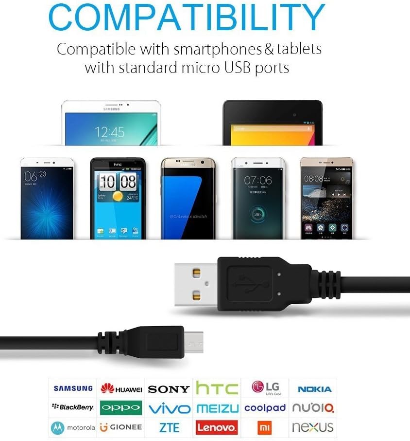 Universal Micro USB Cable – Compatible with Smartphones, Tablets, Cameras & Power Banks