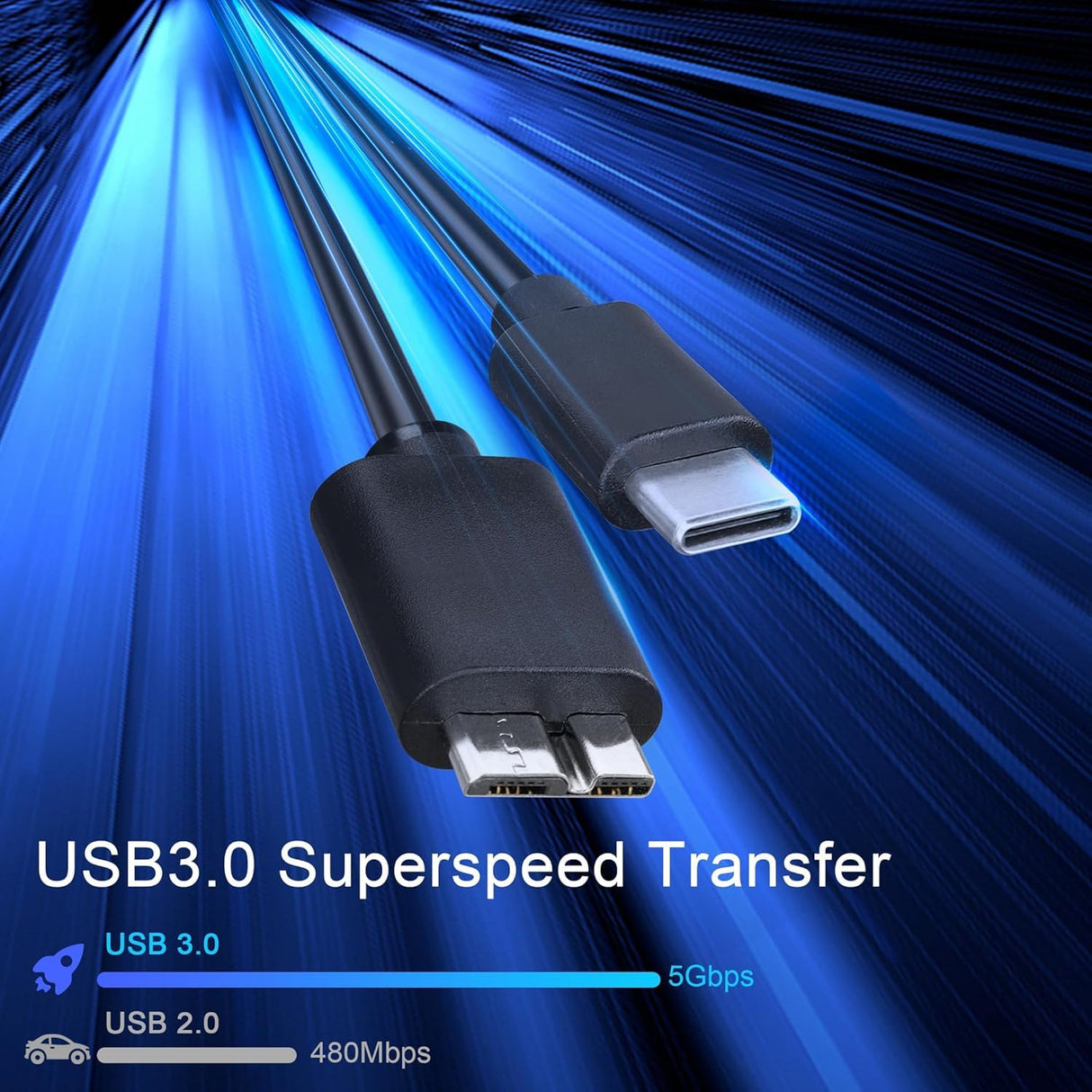 Type-C to Micro-B USB Cable – High-Speed Charging & Data Transfer