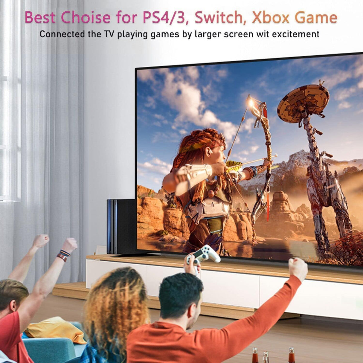 HDMI Cable – 4K@60Hz, HDR, 3D, ARC, Ethernet (18Gbps) – Compatible with UHD/HD TV, Monitor, PC, PS5, Xbox & More