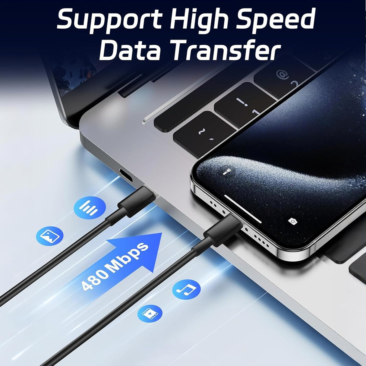 USB Type-C to Type-C Cable – 5Gbps High-Speed Data Transfer & Fast Charging