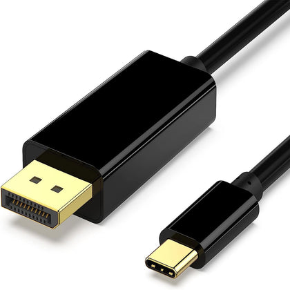 USB-C to DisplayPort Cable Gold Plated - 4K 60Hz - Black - USB 3.1 Type C to DP Adapter