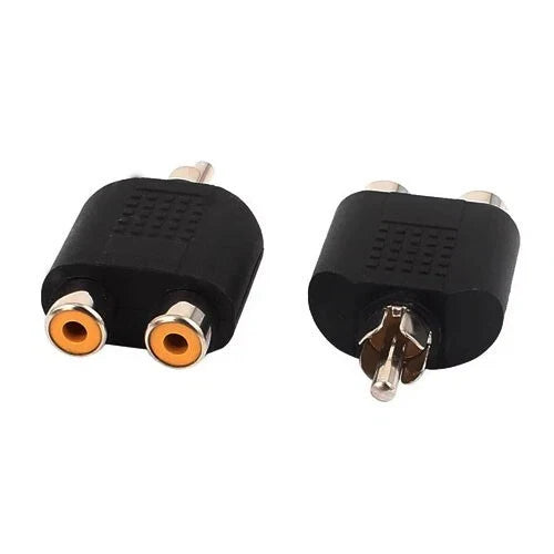 2-Pack RCA Female to Male Plug Adapter – Phono Mono Jack Splitter Joiner Converter