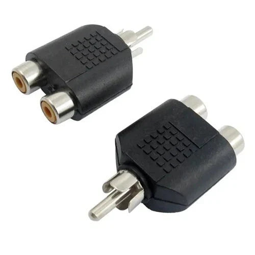 2-Pack RCA Female to Male Plug Adapter – Phono Mono Jack Splitter Joiner Converter