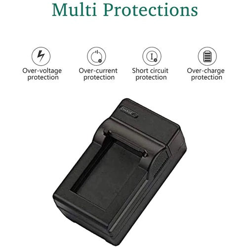 Travel Battery Charger For Sony DCR-HC20, DCR-HC20E Camcorder - UK / USA / EU Plug And Car Adapter Included