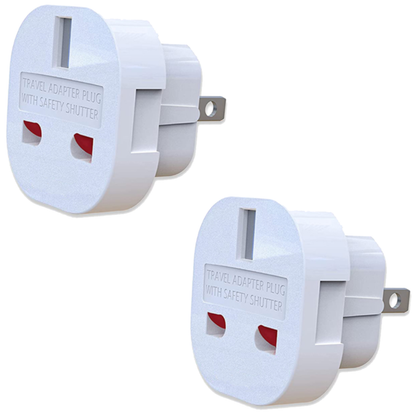 UK To United States of America (USA) / Australia (AUS) Travel Adapter - Converts UK Plug To 2 Pin (Flat) Plug