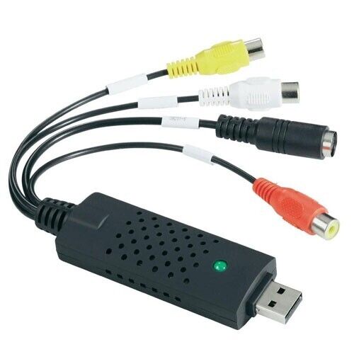 VHS VCR to Digital Converter - USB Video Audio Capture Card RCA - Compatible with Windows 7 / 8 / 10 / 11