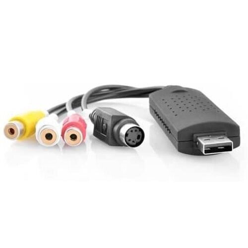VHS VCR to Digital Converter - USB Video Audio Capture Card RCA - Compatible with Windows 7 / 8 / 10 / 11