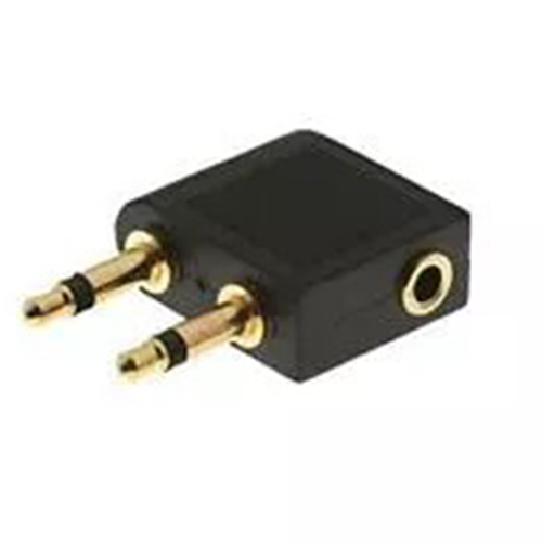 Gold Plated Airplane Headphone / Earphone Socket Adaptor For Sony
