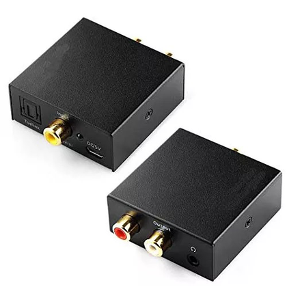 DAC Digital SPDIF Toslink to Analog Audio Converter Adapter For HD Plasma