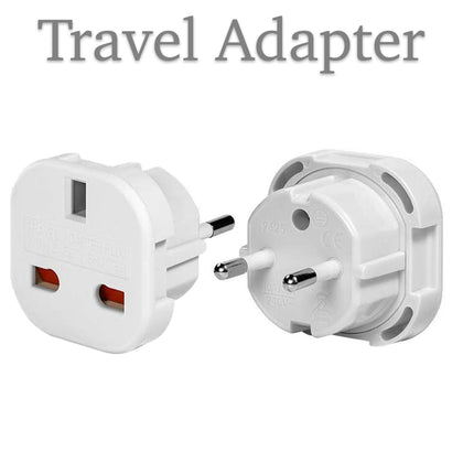 UK To Isle of Man Travel Adapter - Converts UK Plug to 2 pin Round Plug