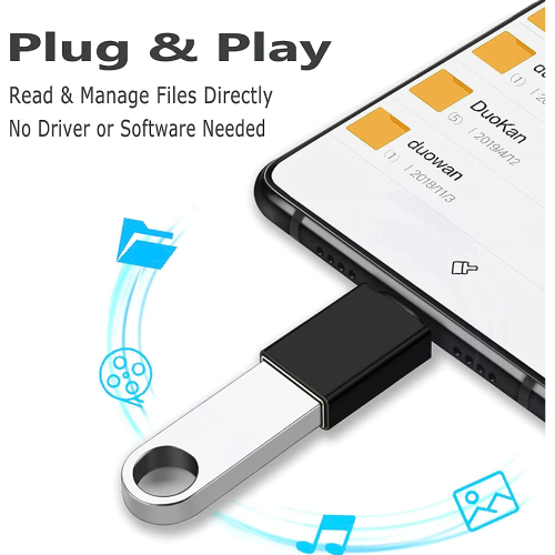 USB-A (Female) to USB-C (Male) Adapter – USB 3.0 Converter (Pack of 3)