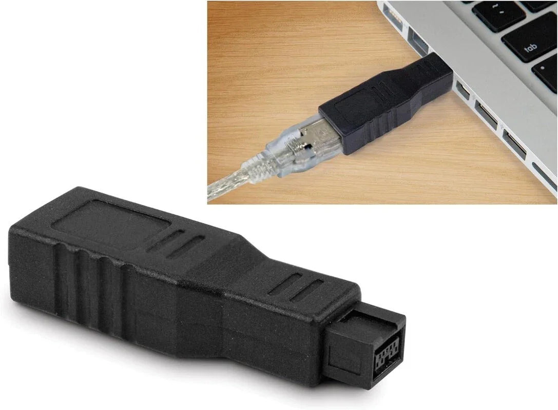 FireWire 400 (6-Pin) Female to 800 (9-Pin) Male i.LINK Connector Adapter Converter