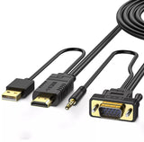 VGA to HDMI Adapter with 3.5mm Audio Jack – 1080p Converter for PC, Laptop, HDTV