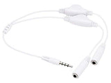 Headphone Splitter Cable 3.5mm Jack - 2 Way Audio Lead For iPhone, iPod, iPad and PSP - Color : Black
