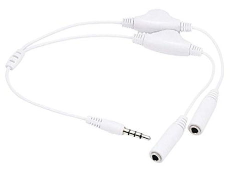 Headphone Splitter Cable 3.5mm Jack - 2 Way Audio Lead For iPhone, iPod, iPad and PSP - Color : Black