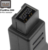 FireWire 400 (6-Pin) Female to 800 (9-Pin) Male i.LINK Connector Adapter Converter