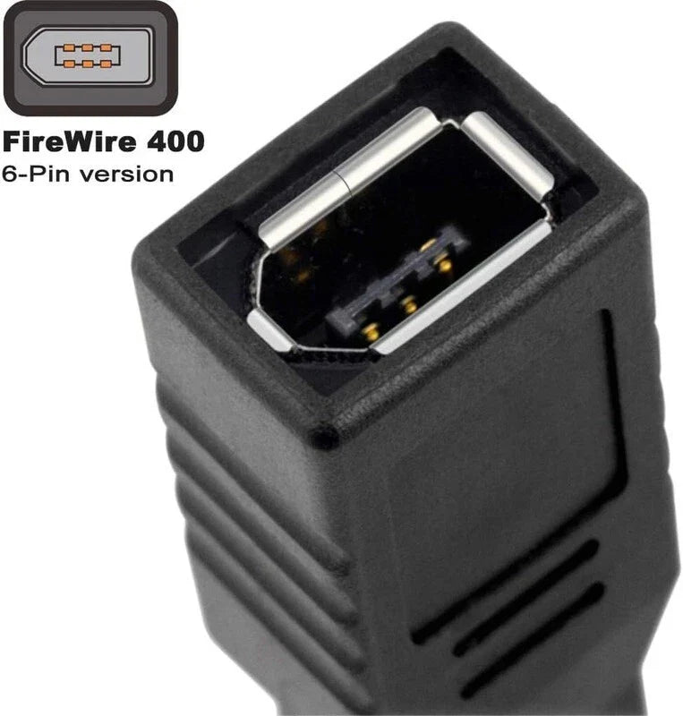 FireWire 400 (6-Pin) Female to 800 (9-Pin) Male i.LINK Connector Adapter Converter