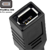 FireWire 400 (6-Pin) Female to 800 (9-Pin) Male i.LINK Connector Adapter Converter