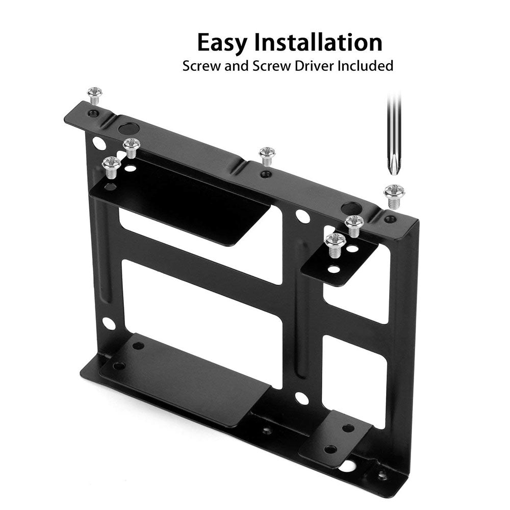 Metal Dual 2.5" To 3.5" Hard Drive Bay Mounting Bracket For HDD / SSD