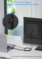 VGA to HDMI Adapter with 3.5mm Audio Jack – 1080p Converter for PC, Laptop, HDTV