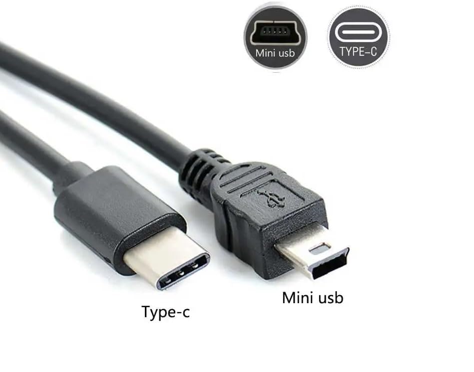 USB-C to Mini USB Cable for Camera, Dashcam & Navigation Devices