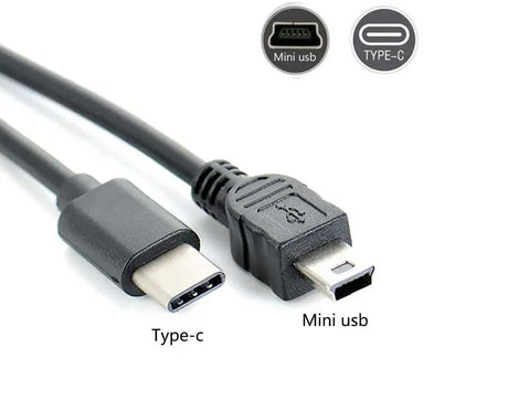 USB-C to Mini USB Cable for Camera, Dashcam & Navigation Devices