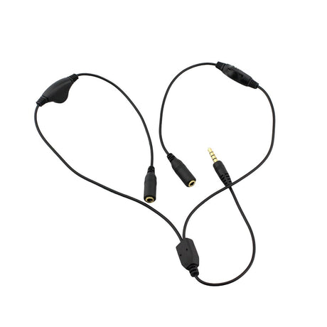 Headphone Splitter Cable 3.5mm Jack - 2 Way Audio Lead For iPhone, iPod, iPad and PSP - Color : Black