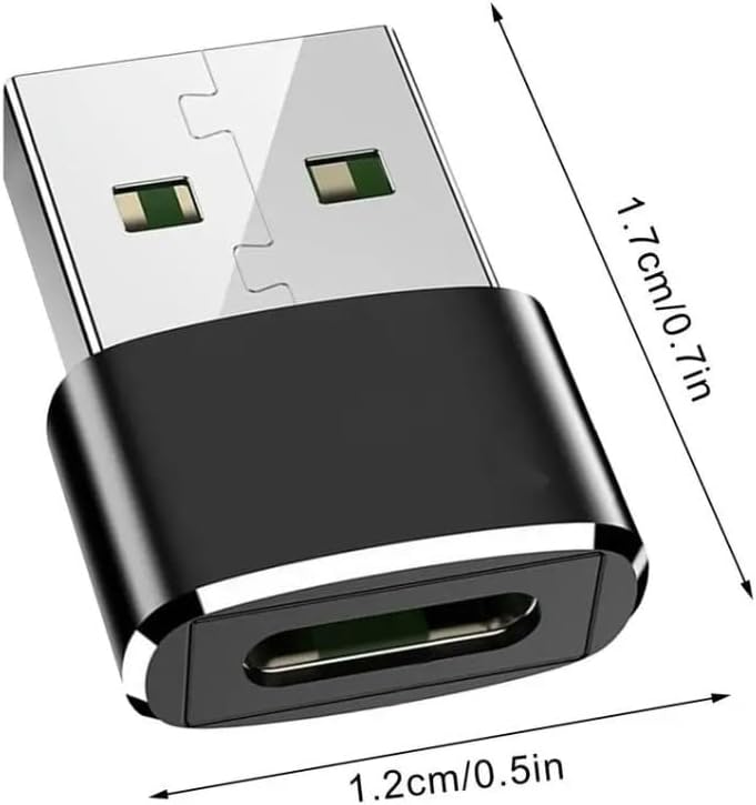 USB to USB-C Adapter (3-Pack) – Type-C Female to USB-A Male OTG Converter for Charging & Data Transfer