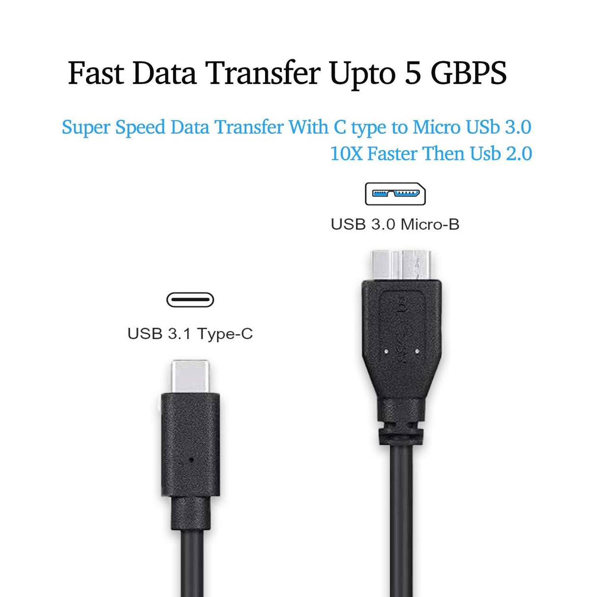 Type-C to Micro-B USB Cable – High-Speed Charging & Data Transfer