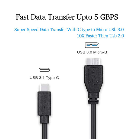 Type-C to Micro-B USB Cable – High-Speed Charging & Data Transfer
