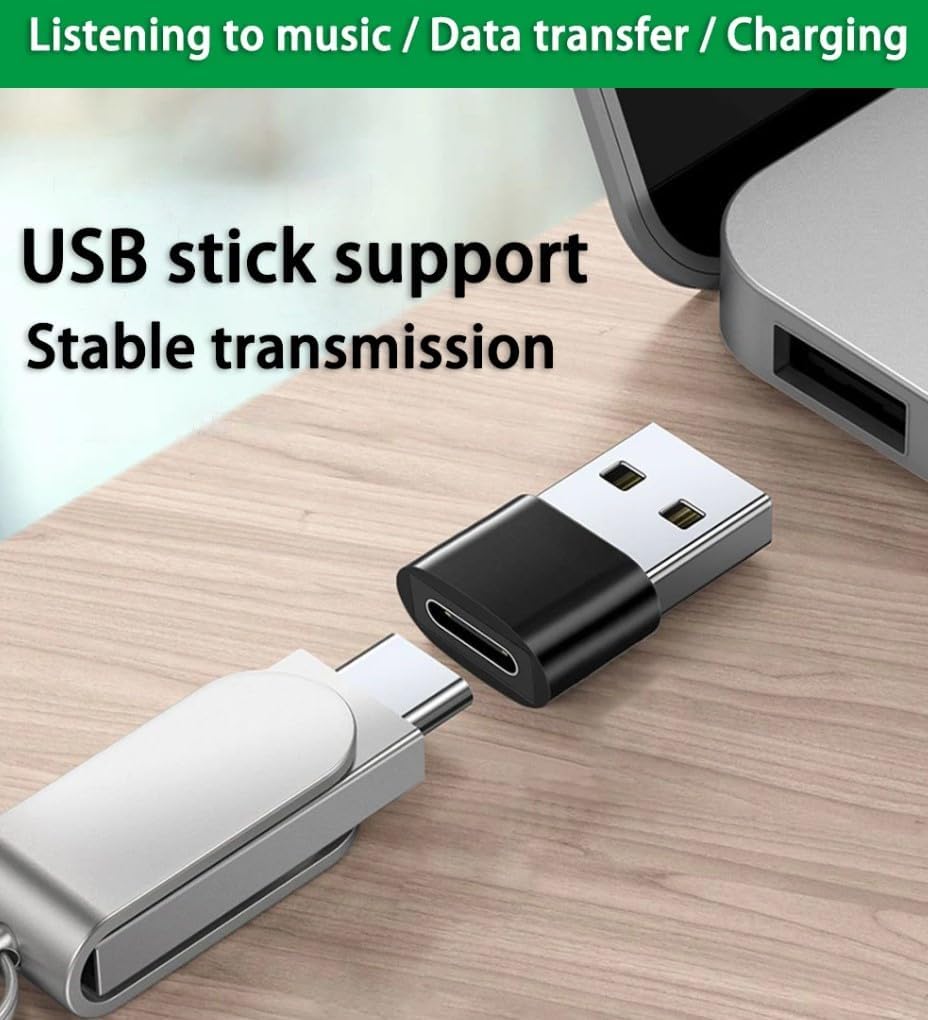 USB to USB-C Adapter (3-Pack) – Type-C Female to USB-A Male OTG Converter for Charging & Data Transfer