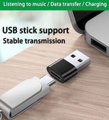 USB to USB-C Adapter (3-Pack) – Type-C Female to USB-A Male OTG Converter for Charging & Data Transfer