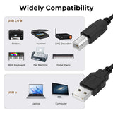 USB 2.0 A to B Printer Cable – Compatible with HP, Canon, Epson, Brother Printers