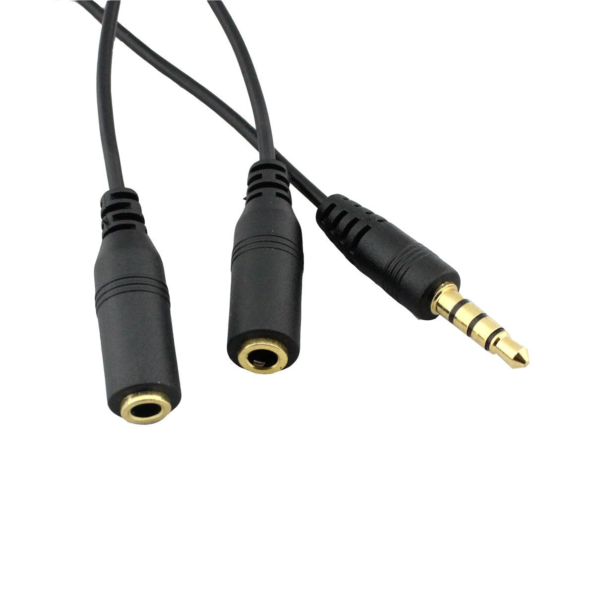 Headphone Splitter Cable 3.5mm Jack - 2 Way Audio Lead For iPhone, iPod, iPad and PSP - Color : Black