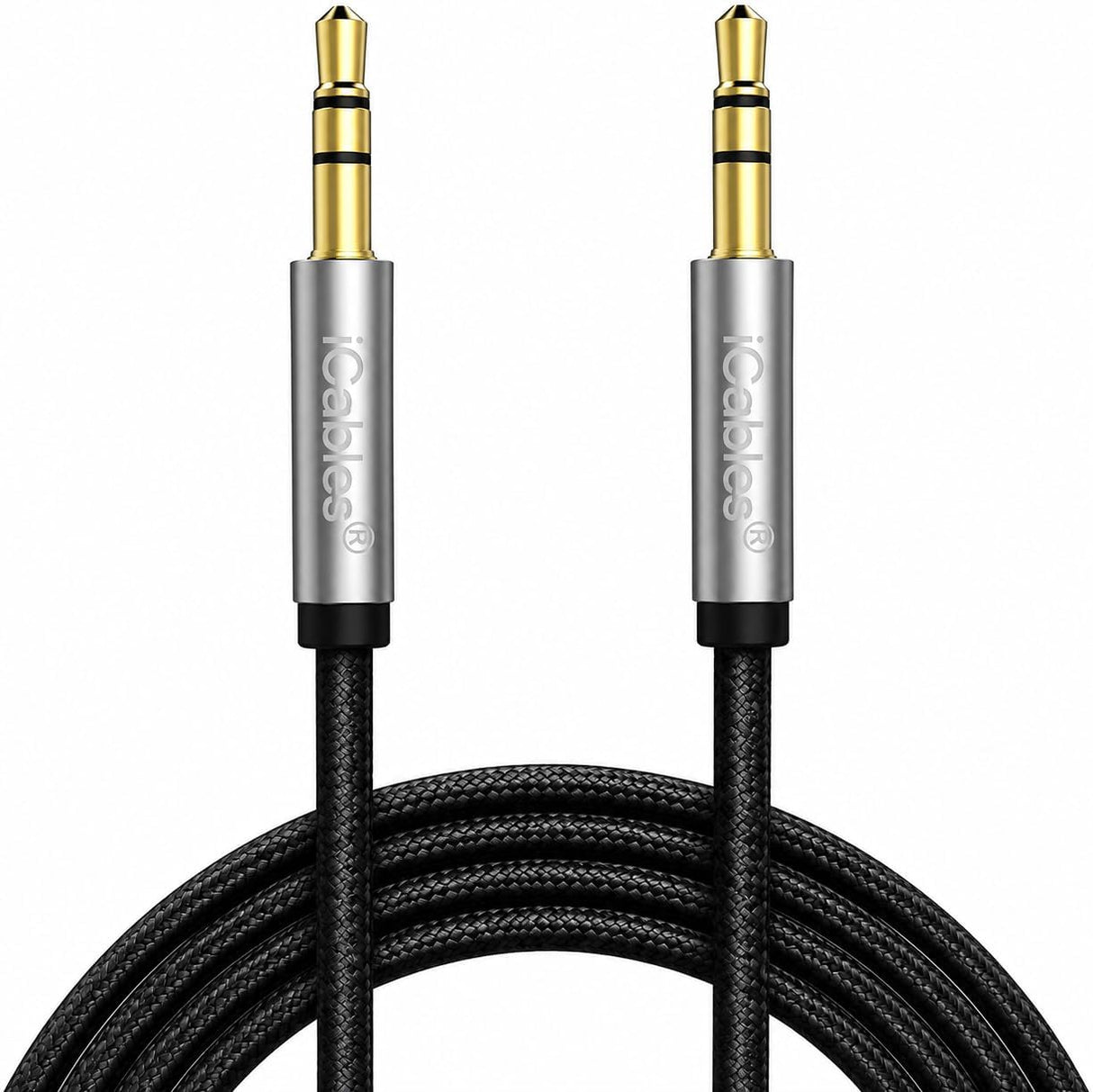 3.5mm Audio Jack to Jack Braided Auxiliary Cable - Works with Mobile MP3 / MP4 Players and more