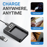 USB Battery Charger For Sony DCR-TRV250, DCR-TRV250E Handycam Camcorder