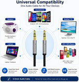 3.5mm Audio Jack to Jack Braided Auxiliary Cable - Works with Mobile MP3 / MP4 Players and more