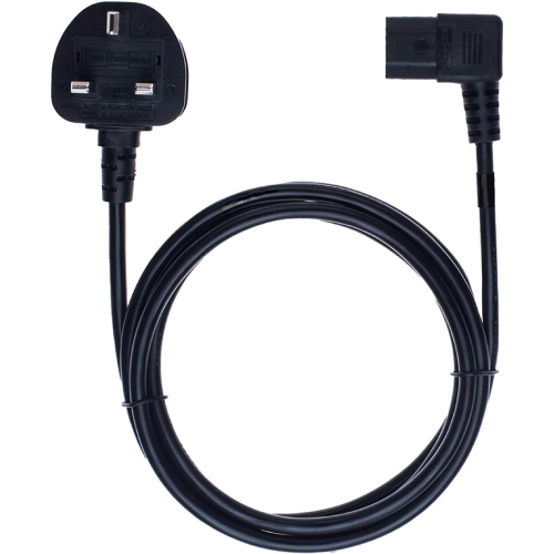 C13 Mains Angled Power Cable - (13A) Kettle Cable With UK Plug For TV, Printer And PC