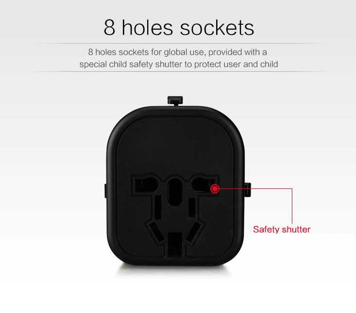Multi Port International Travel Adapter + Type-C Cable Bundle – UK, AUS, USA & EU Compatible