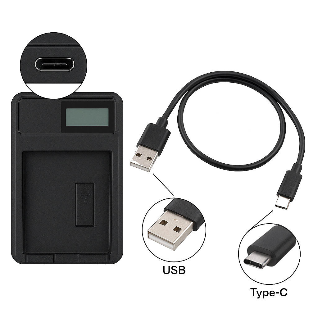 Mains Battery Charger For Canon EOS 200D Digital Camera